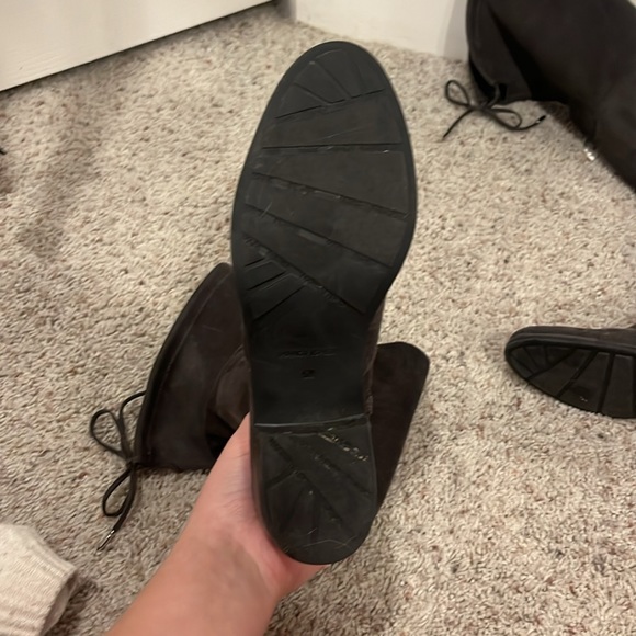 Gray Thigh High Suede Boots - Picture 5 of 6